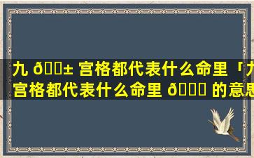 九 🐱 宫格都代表什么命里「九宫格都代表什么命里 🍁 的意思」